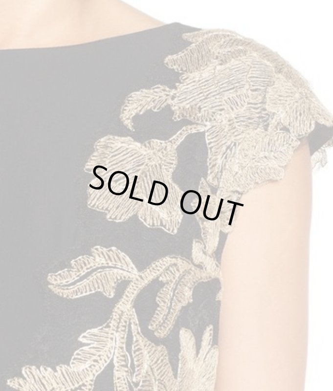 画像4: Tadashi Shoji タダシショージ　Embroidered Woven Gown ブラック (4)