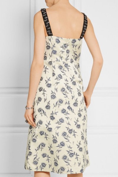画像2: 【ジェシカアルバ愛用】TORY BURCH トリーバーチ Grosgrain trimmed floral jacquard dress (2)