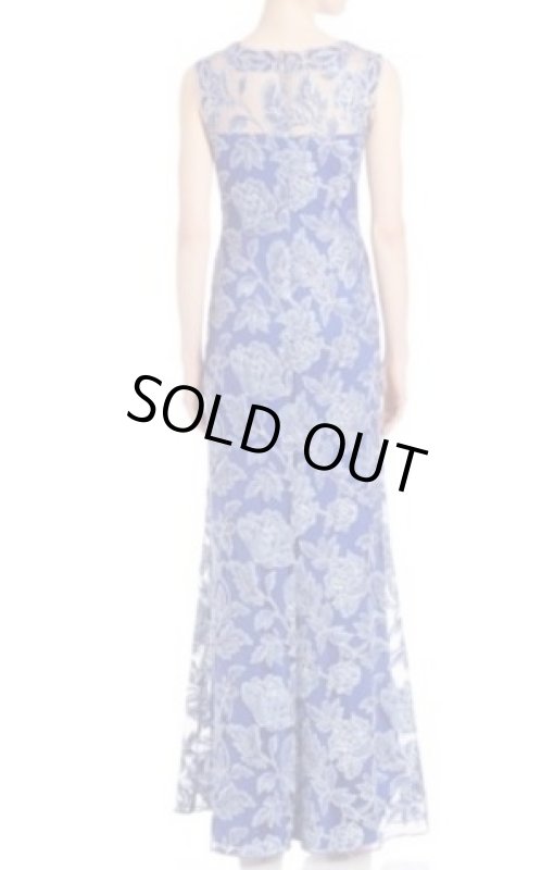 画像3: 【長谷川理恵さんご着用】Tadashi Shoji タダシショージ　 Floral Overlay Gown　ブルー系　 (3)