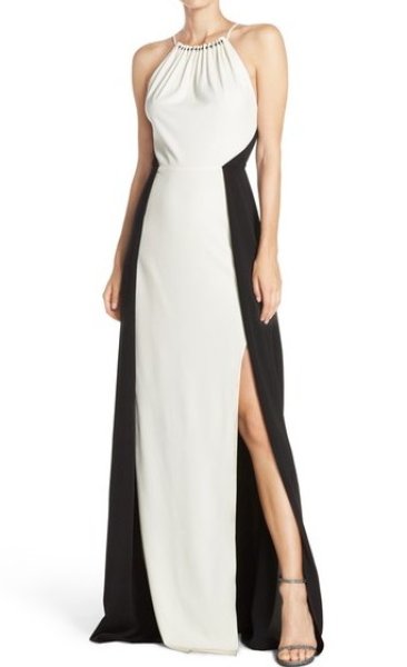 画像1: 【ドラマ使用】Halston Heritage　パーティードレス　Colorblock Crepe Gown (1)