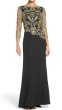 画像1: Tadashi Shoji  パーティードレス　Embroidered Woven Gown ブラック (1)