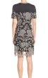 画像2: Tadashi Shoji タダシショージ     Short-Sleeve Floral Overlay Sheath Cocktail Dress ブラック (2)