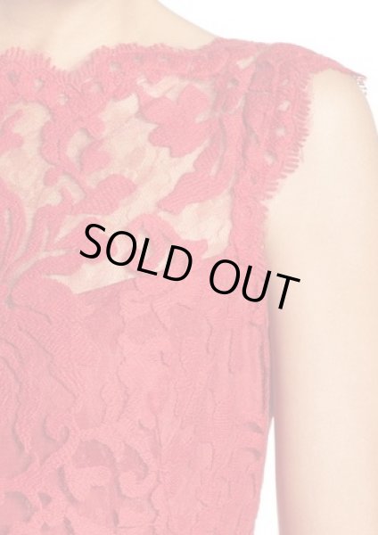 画像3: Tadashi Shoji  タダシショージ   Embroidered Cotton Blend Sheath Dress  レッド系 (3)