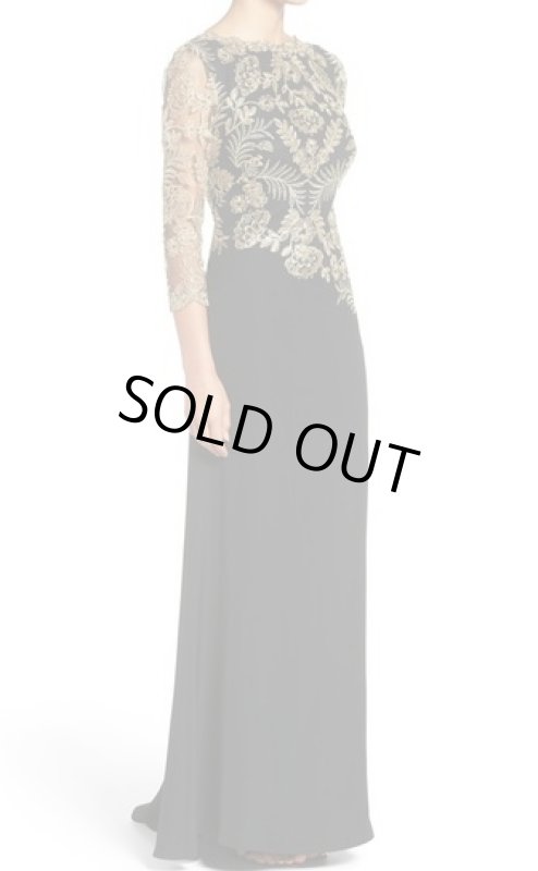 画像3: Tadashi Shoji  パーティードレス　Embroidered Woven Gown ブラック (3)
