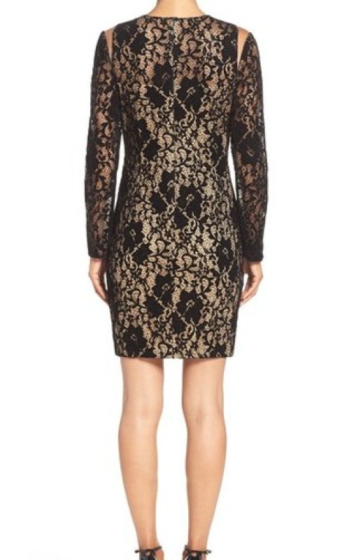 画像3: 即発！【草刈民代さんご着用】Tadashi Shoji タダシショージ　Lace Sheath Dress ブラック (3)