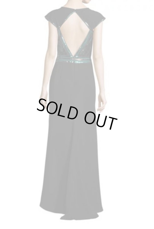 画像3: Tadashi Shoji  パーティードレス Geometric Sequined Crepe Gown ブラック (3)