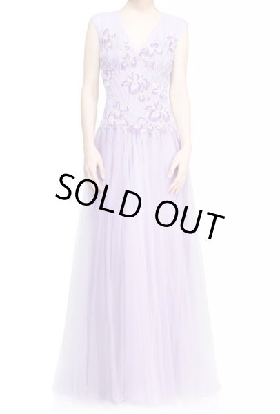 画像1: 再販売！Tadashi Shoji タダシショージ　 Floral Embroidery Tulle Gown イブニングドレス (1)