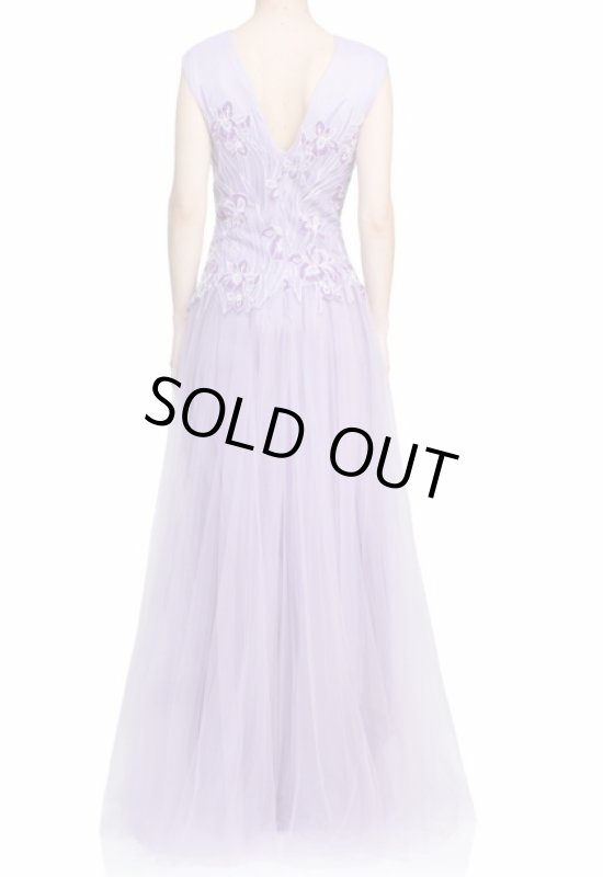 画像2: 再販売！Tadashi Shoji タダシショージ　 Floral Embroidery Tulle Gown イブニングドレス (2)