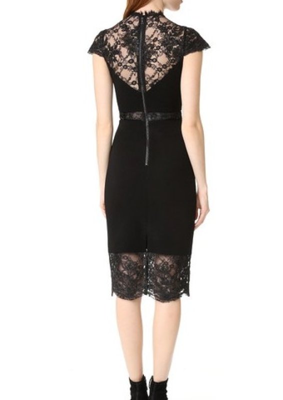画像2: Alice + Olivia アリスアンドオリビア　Kim Mock Neck Lace Dress (2)
