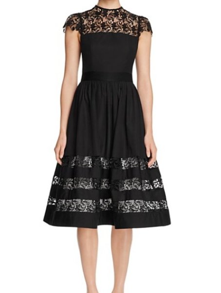 画像1: alice + olivia アリスアンドオリビア　Mallie Lace-Inset Pinafore Dress (1)