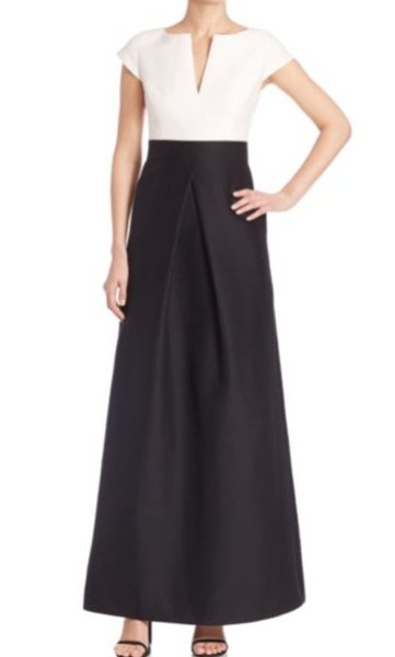 画像1: 【ドラマ使用】Halston Heritage　Cap Sleeve Colorblock Gown (1)