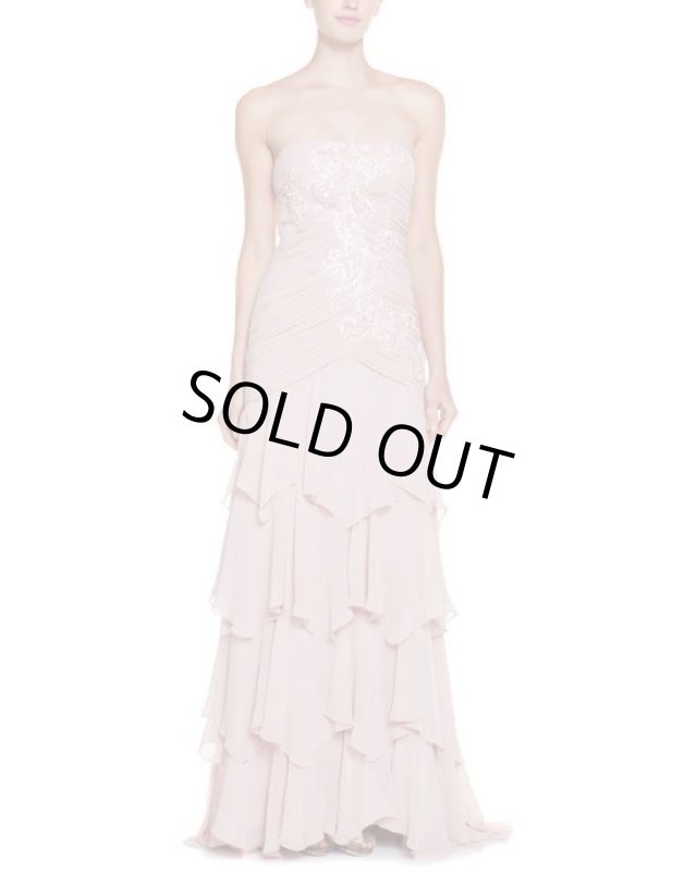 画像1: 即発！【平野綾さんに衣装提供】Sue Wong スーウォン  Beaded Tiered Chiffon Ruched Gown  10201 (1)