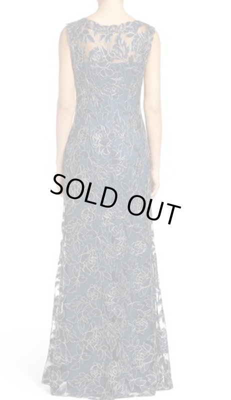 画像2: Tadashi Shoji タダシショージ　 Floral Overlay Gown　　Starry Night (2)