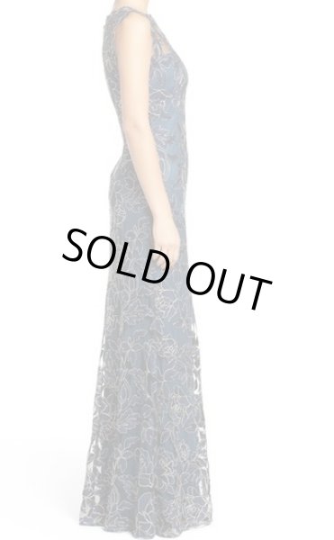 画像3: Tadashi Shoji タダシショージ  Floral Overlay Gown  Starry Night (3)
