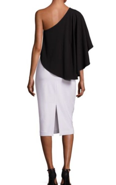 画像4: Black Halo  ブラックハロー Maeve One-Shoulder Sheath Dress (4)