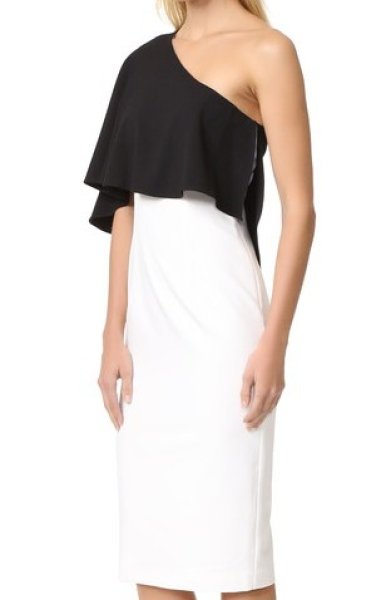 画像5: Black Halo  ブラックハロー Maeve One-Shoulder Sheath Dress (5)
