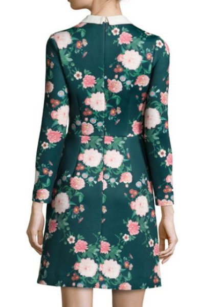画像3: 【ヴァンサンカン掲載】ERIN erin fetherston エリンフェザーストン Mia Neoprene Print Collar Dress (3)