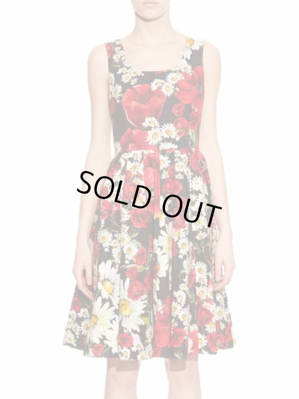画像1: 限定セール！【ハーゲンダッツCM　中条あやみさん着用】Dolce & Gabbana ドルチェ＆ガッバーナ　花柄 Fit & Flare Poplin Dress (1)