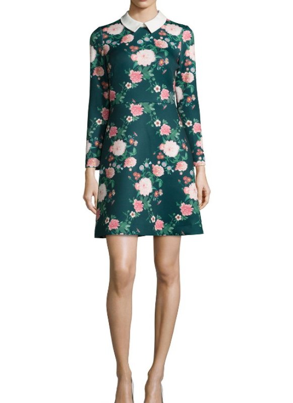 画像2: 【ヴァンサンカン掲載】ERIN erin fetherston エリンフェザーストン　Mia Neoprene Print Collar Dress (2)