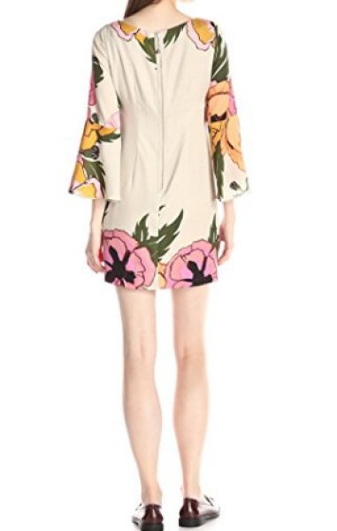 画像2: Tracy Reese トレイシーリース 'T' Flounce Sleeve Dress  Hot Pink Poppy (2)