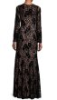 画像3: Tadashi Shoji タダシショージ　Long Sleeve Lace Gown ブラック (3)