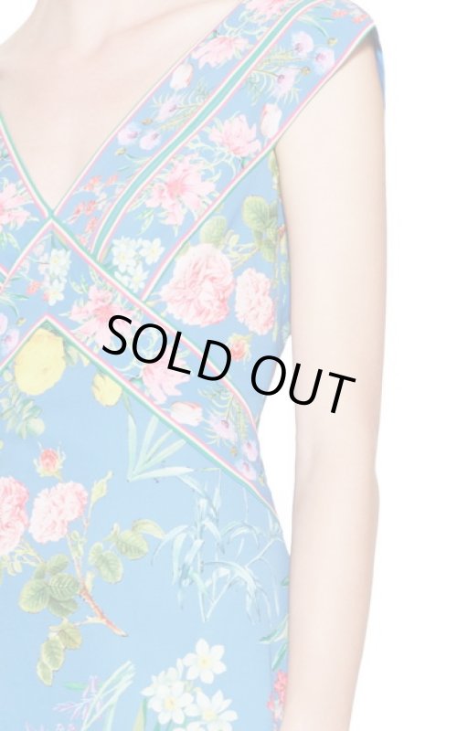 画像3: 【アンミカさん愛用】Tadashi Shoji タダシショージ　Missy-8 Floral Cap Sleeve Dress ブルー (3)