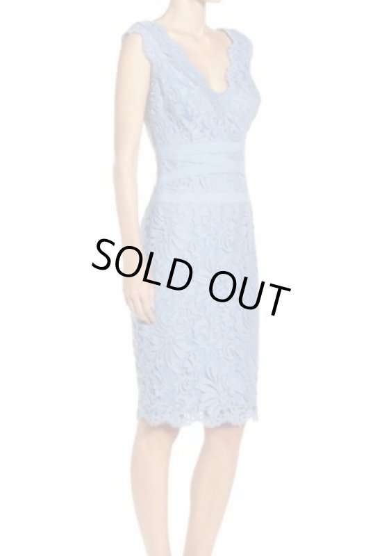 画像3: Tadashi Shoji タダシショージ Scalloped-Neck Lace Cocktail Dress ブルーストーン (3)