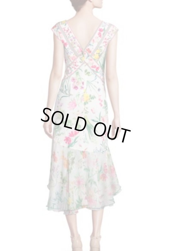 画像4: Tadashi Shoji タダシショージ　Missy-8 Floral Cap Sleeve Dress ホワイト (4)