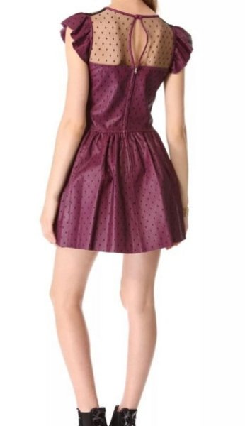 画像2: 【ドラマ使用】RED Valentino レッドバレンティノ ラムレザードレス (2)