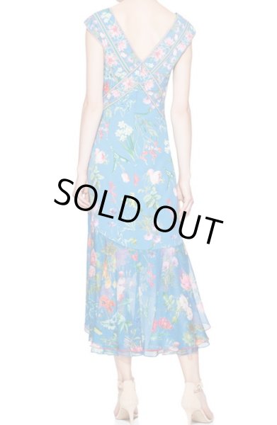 画像2: 【アンミカさん愛用】Tadashi Shoji タダシショージ Missy-8 Floral Cap Sleeve Dress ブルー (2)