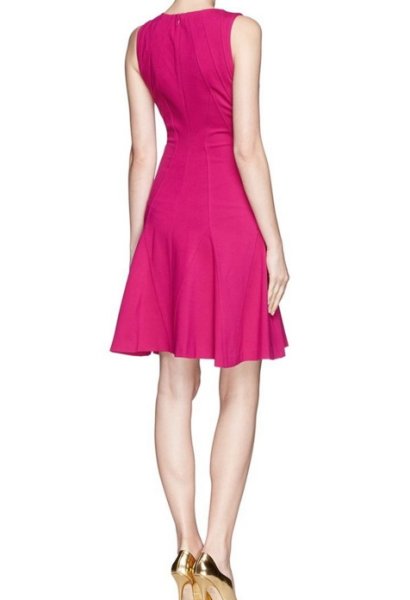 画像2: Diane von Furstenberg ダイアンフォンファステンバーグ Alice Rosy Pink Fit & Flare Jersey (2)