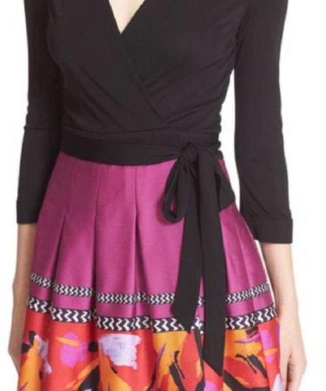 画像4: 【ドラマ使用】Diane von Furstenberg ダイアンフォンファステンバーグ  Jewel Wrap  Dress  FLORAL BANDS BEET  (4)