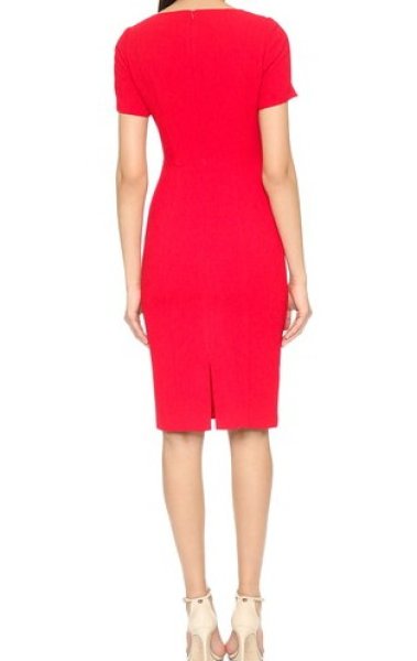 画像2: 【ドラマ使用】Black Halo ブラックハロー Olive Sheath Dress レッド系 (2)