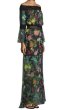 画像3: 再販売！Tadashi Shoji タダシショージ　Missy-8 Off-the-Shoulder Floral Printed Sheer Gown ブラック　 (3)