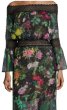 画像2: 再販売！Tadashi Shoji タダシショージ　Missy-8 Off-the-Shoulder Floral Printed Sheer Gown ブラック　 (2)