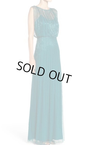 画像3: Adrianna Papell アドリアナパペル  Beaded Mesh Blouson Gown  (3)