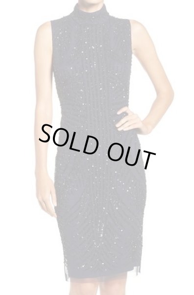 画像1: Adrianna Papell　アドリアナパペル　　Sequin Mesh Sheath Dress (1)