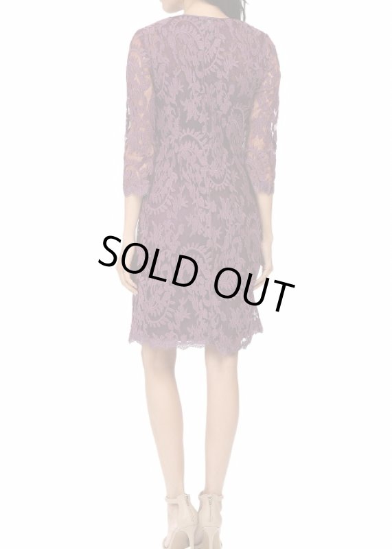 画像3: Adrianna Papell　アドリアナパペル　レースジャケット付きドレス　プラム (3)