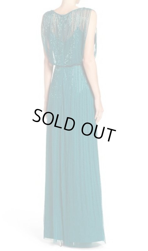 画像2: Adrianna Papell　アドリアナパペル　　Beaded Mesh Blouson Gown  (2)