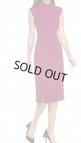 画像1: 【イヴァンカトランプ愛用】Ivanka Trump　Scuba Crepe Paneled Sheath Dress　ベリー (1)