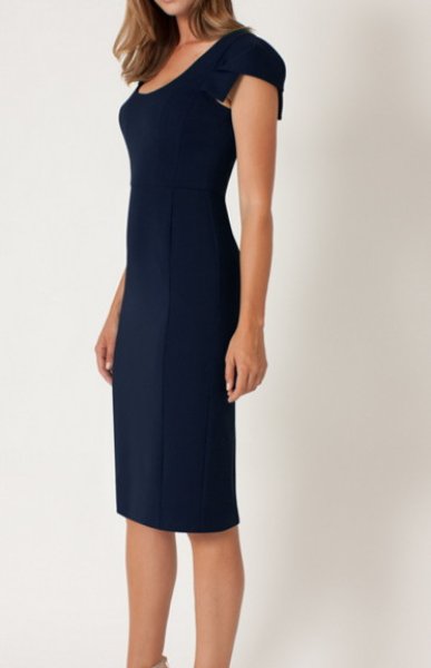 画像2: 【ドラマ使用】 Black Halo ブラックハロー Amelie Sheath Dress ネイビー系 (2)