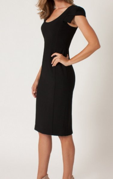 画像2: 【ドラマ使用】 Black Halo ブラックハロー Amelie Sheath Dress ブラック (2)