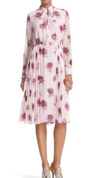 キャサリン妃ご愛用 Kate Spade New York ケイトスペード Encore Rose Pleat Chiffon Dress インポートワンピース通販babyface