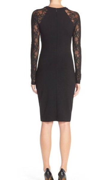 画像2: セール!【ドラマ使用】French Connection フレンチコネクション Viven Lace Long Sleeve Sheath Dress (2)
