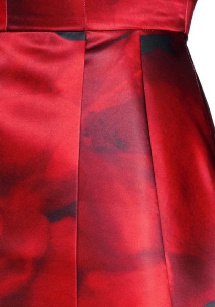 画像2: Alice + Olivia  アリスアンドオリビア  Tanner V Neck Flare Dress ローズ柄 (2)