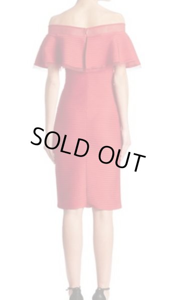 画像3: Tadashi Shoji タダシショージ   Solid Off-The-Shoulder Dress レッド系 (3)