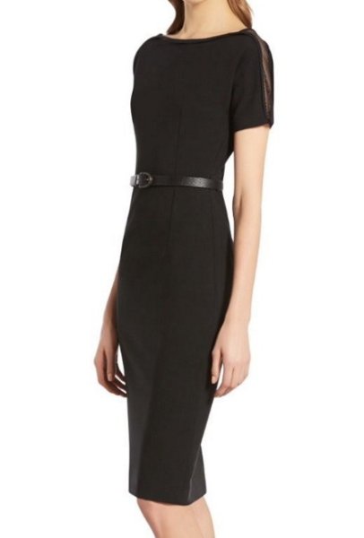 画像1: GUCCI グッチ　BLACK JERSEY MESH BACK DRESS (1)