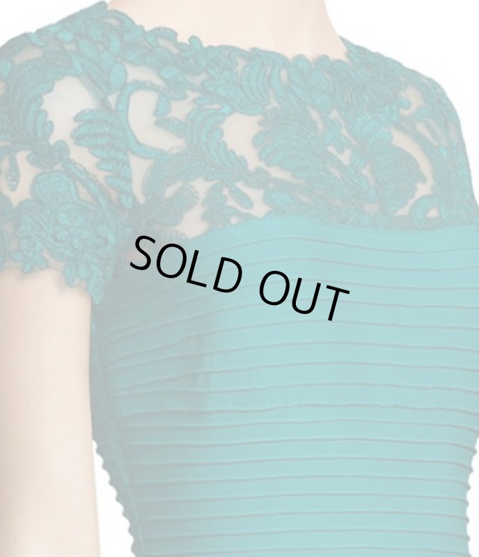 画像3: Tadashi Shoji  タダシショージ　Lace Detail Pintucked Dress アクアブルー (3)