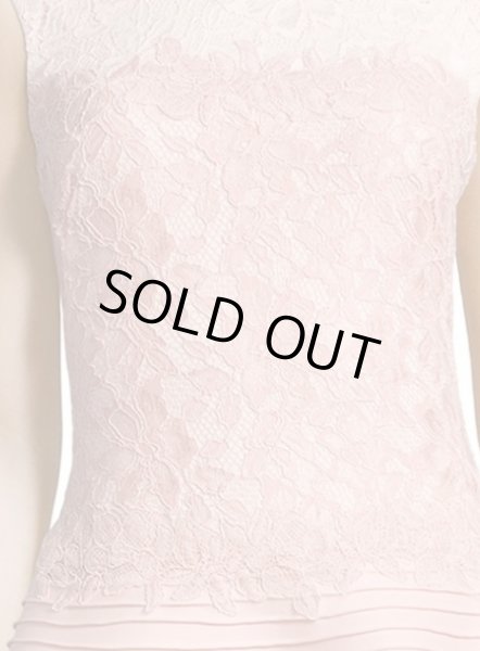 画像2: 再販売セール【木佐彩子さん、牧野紗弥さんがご着用】Tadashi Shoji タダシショージ  Lace Mixed-Media Flared Dress ピンク系 (2)