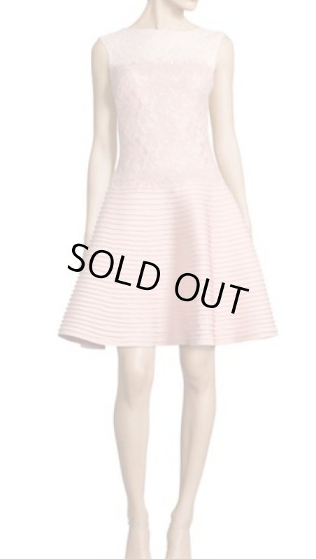 画像1: 再販売セール【木佐彩子さん、牧野紗弥さんがご着用】Tadashi Shoji　タダシショージ　　Lace Mixed-Media Flared Dress ピンク系 (1)